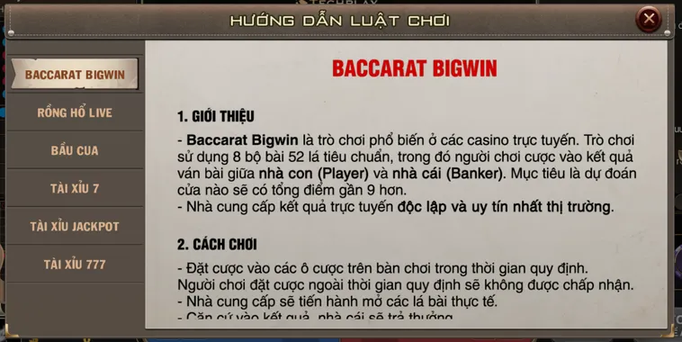 Phân Tích Chiến Thuật Baccarat BigWin Livestream Tại B52 Club Cho Người Chơi Mới