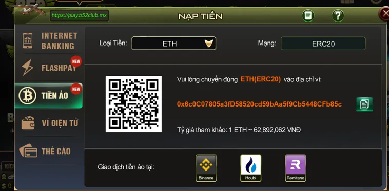 Hướng Dẫn Nạp tiền B52 Club Nhanh Chóng Với Tỷ Lệ Thành Công 99.9%