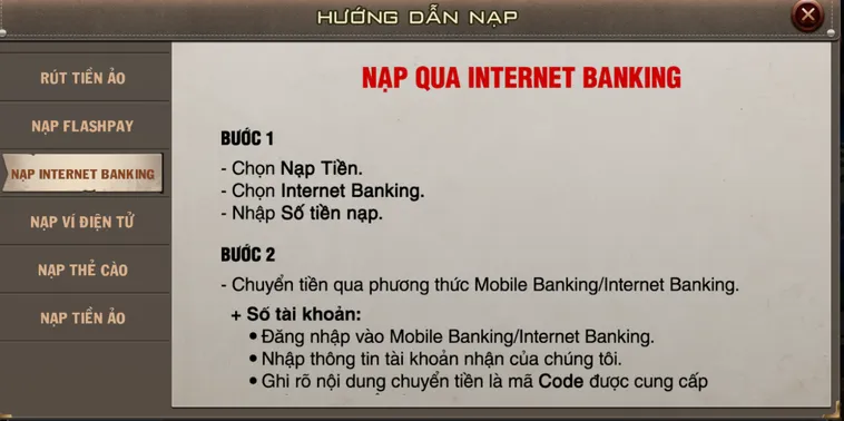 Hướng Dẫn Nạp tiền B52 Club Nhanh Chóng Với Tỷ Lệ Thành Công 99.9%