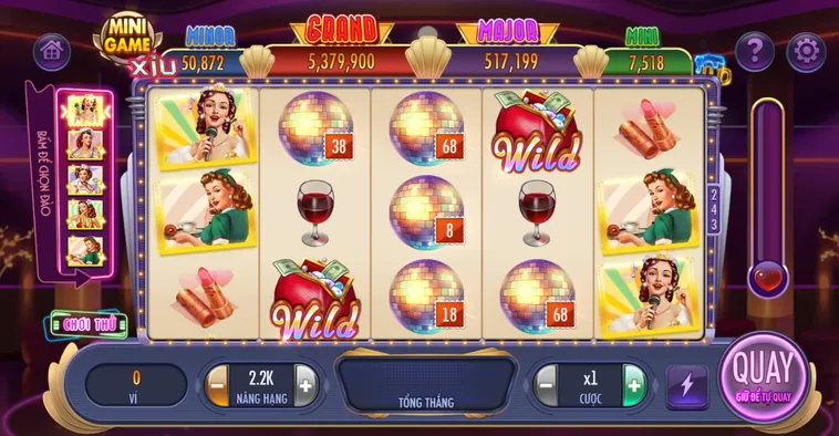 Giao diện hiện đại của trò chơi Nổ Hũ Night Out Tại B52 Club