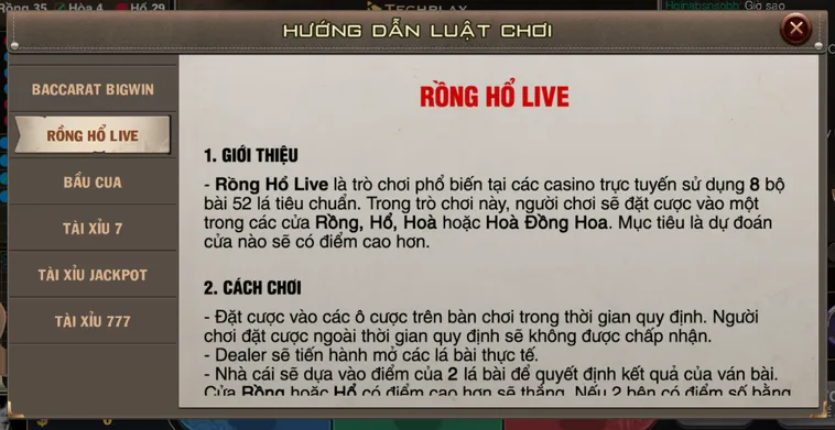 Bí Quyết Chinh Phục Rồng Hổ BigWin Livestream Tại B52 Club Với Tỷ Lệ Cao